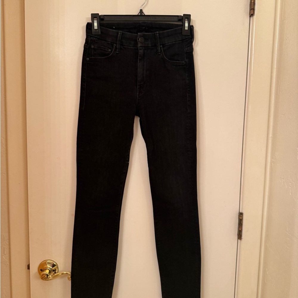 Mother black raw-hem jeans (size 24